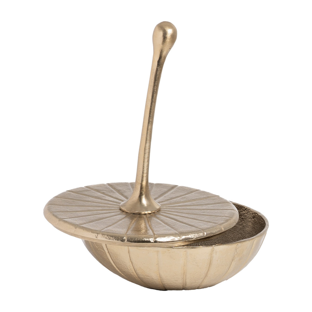 CAJA DORADO METAL DECORACIÓN 24 X 24 X 33 CM