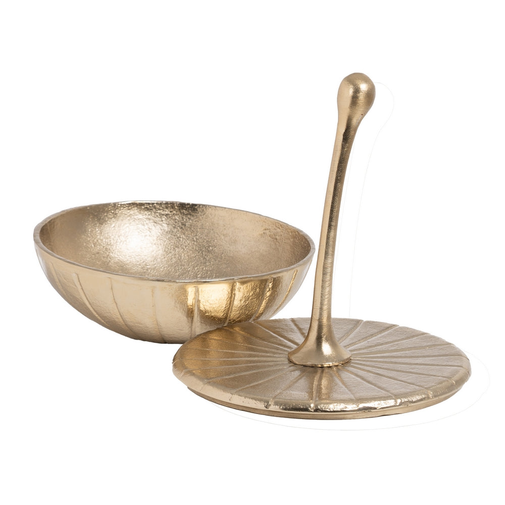 CAJA DORADO METAL DECORACIÓN 24 X 24 X 33 CM
