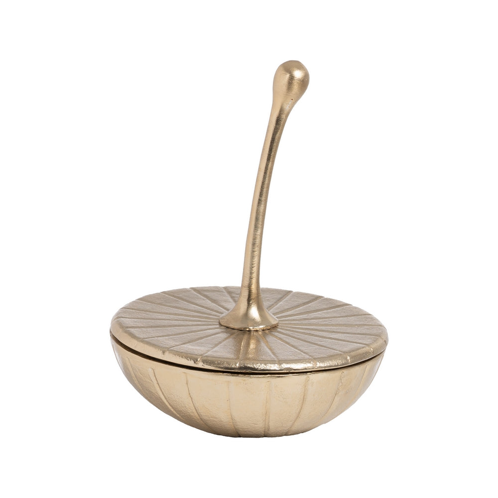 CAJA DORADO METAL DECORACI�N 24 X 24 X 33 CM