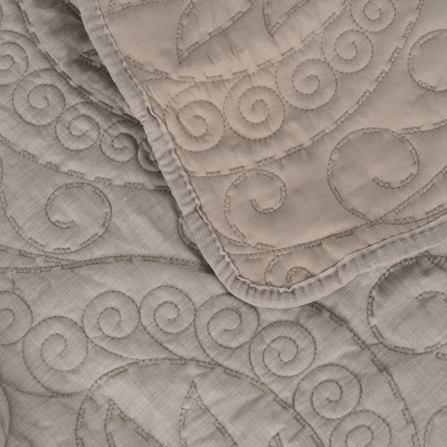 COLCHA TAUPE POLIESTER-ALGODÓN 180 X 260 CM
