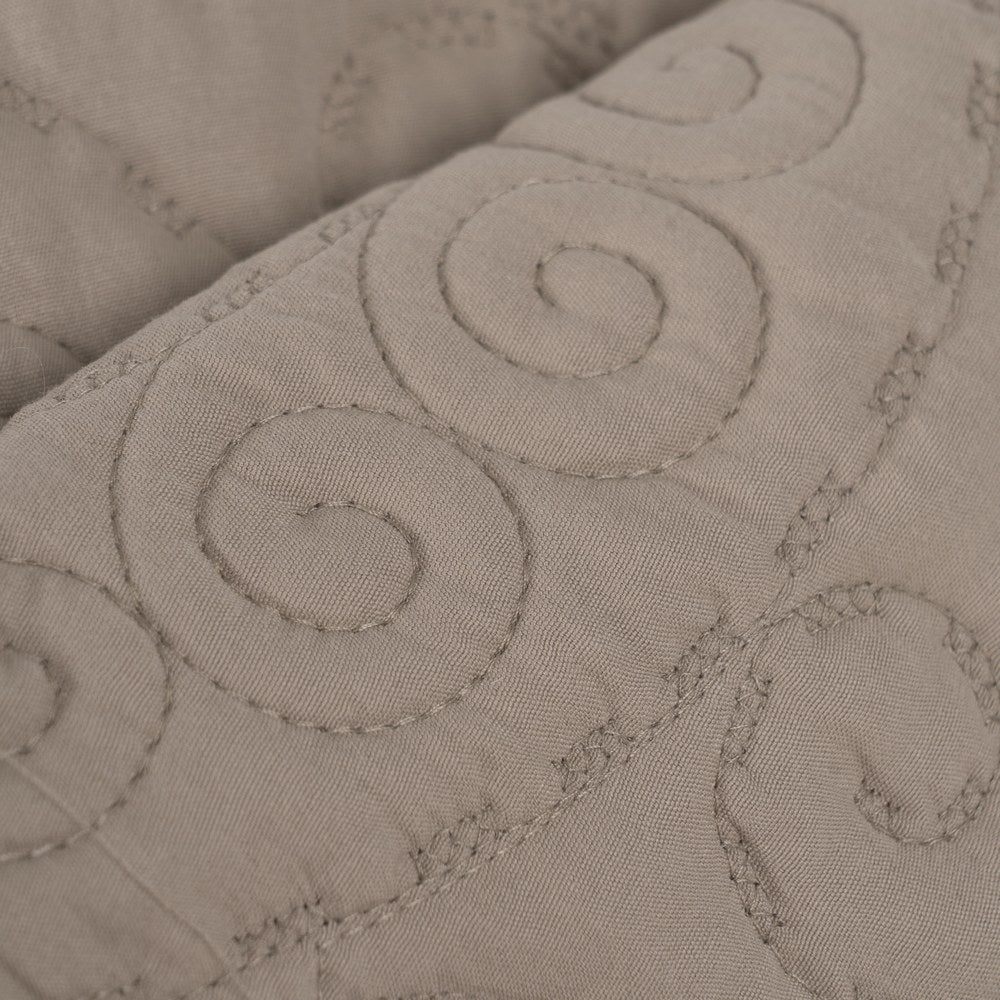 COLCHA TAUPE POLIESTER-ALGODÓN 180 X 260 CM