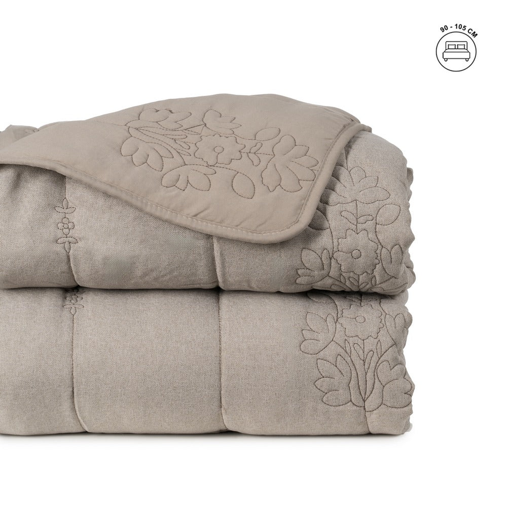 COLCHA TAUPE POLIESTER DORMITORIO 180 X 260 CM