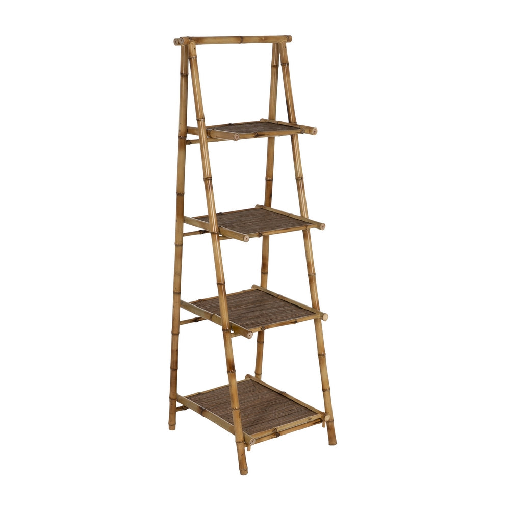NATURAL BAMBOO DECORATIVE SHELF 48 X 50 X 152 CM