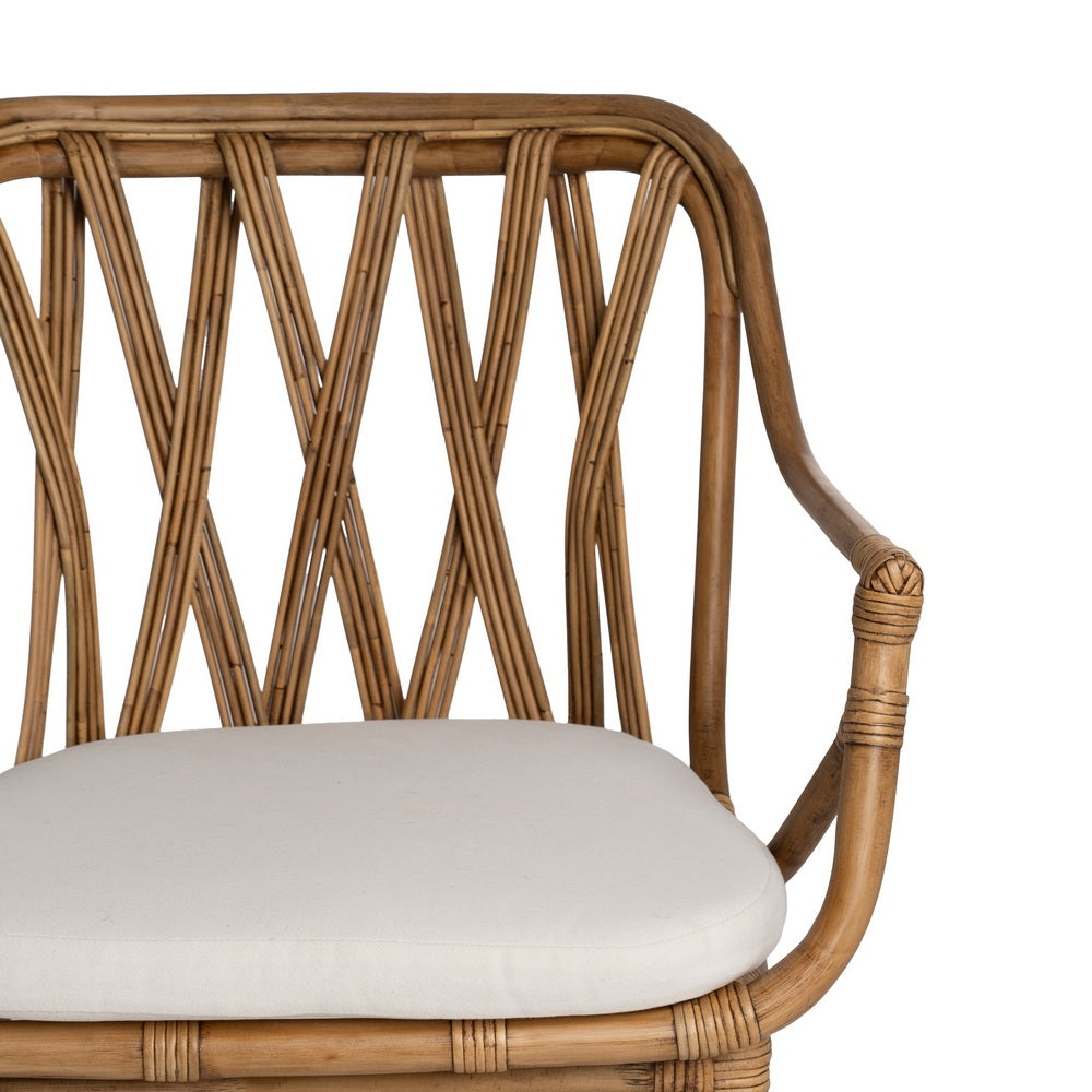 NATURAL RATTAN DECORATIVE ARMCHAIR 62 X 55 X 83 CM