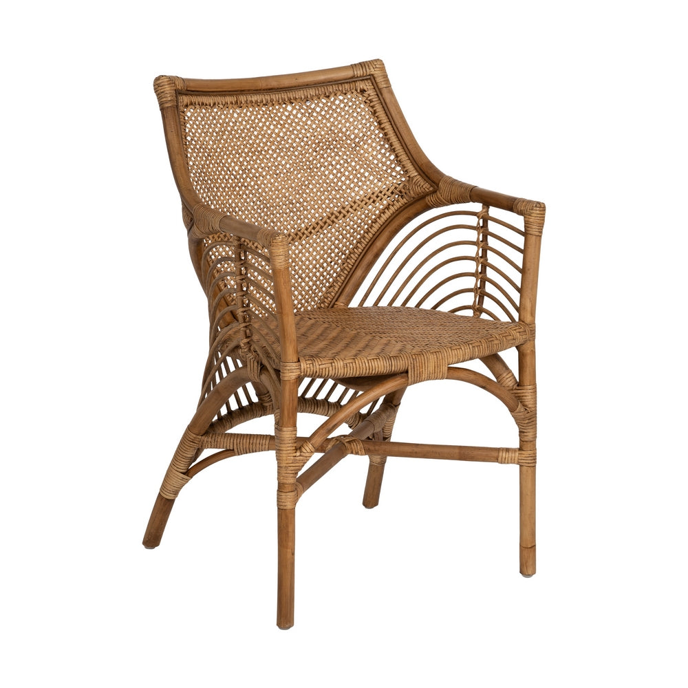 SILLÓN MARRÓN RATÁN DECORACIÓN 56 X 54 X 84 CM