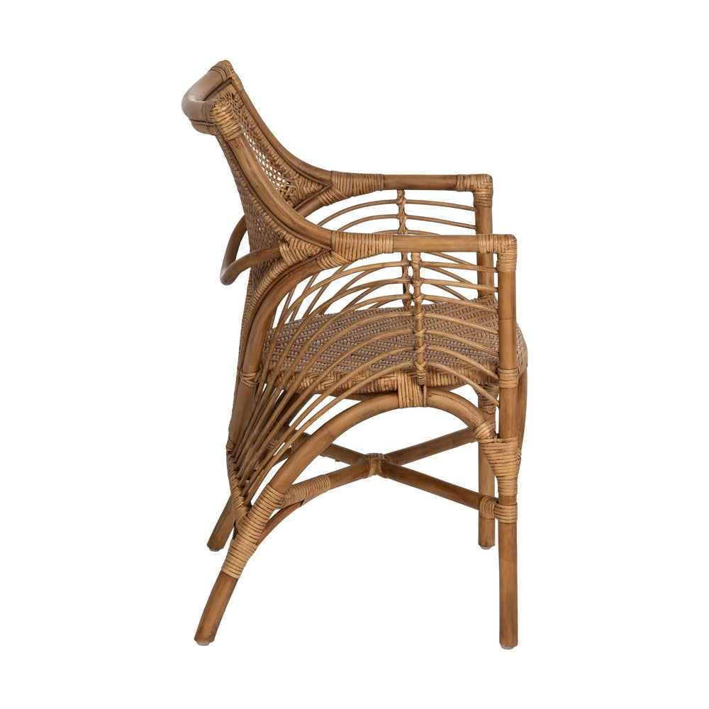 SILLÓN MARRÓN RATÁN DECORACIÓN 56 X 54 X 84 CM
