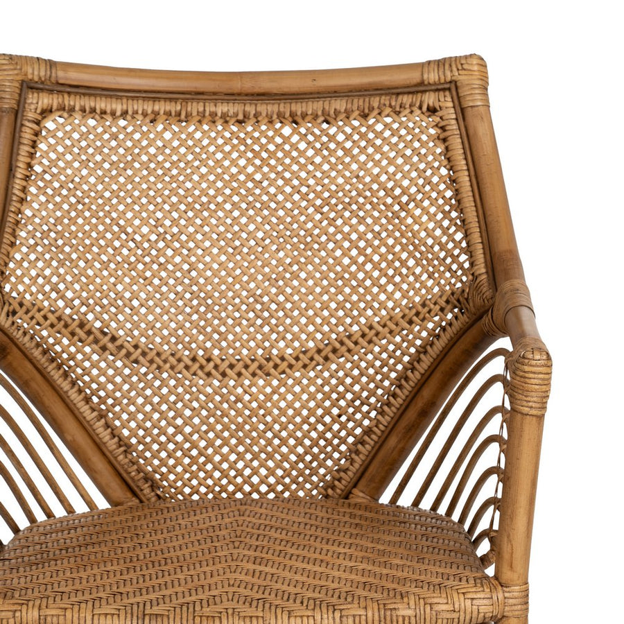 SILLÓN MARRÓN RATÁN DECORACIÓN 56 X 54 X 84 CM