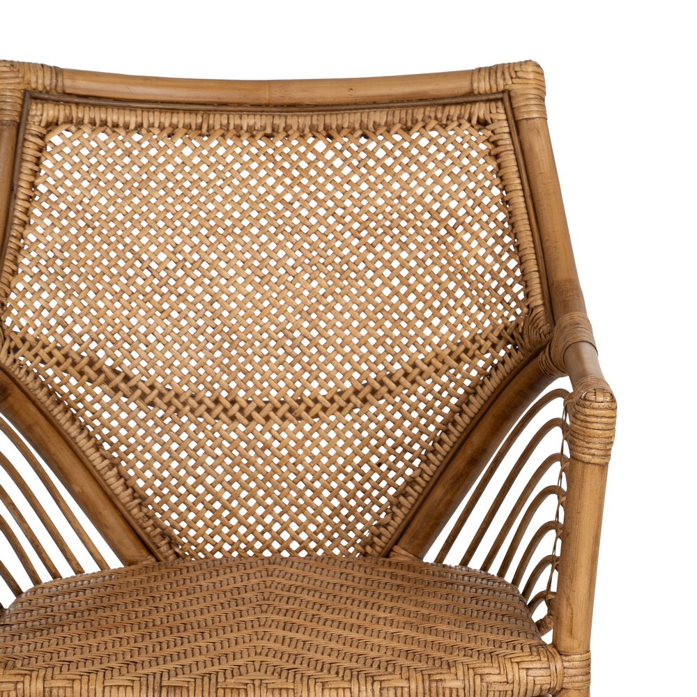 SILLÓN MARRÓN RATÁN DECORACIÓN 56 X 54 X 84 CM