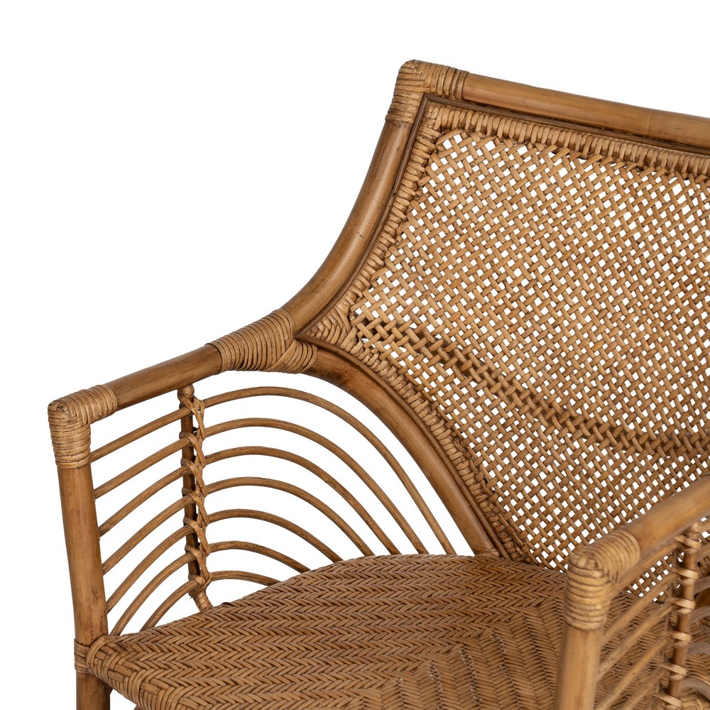 SILLÓN MARRÓN RATÁN DECORACIÓN 56 X 54 X 84 CM