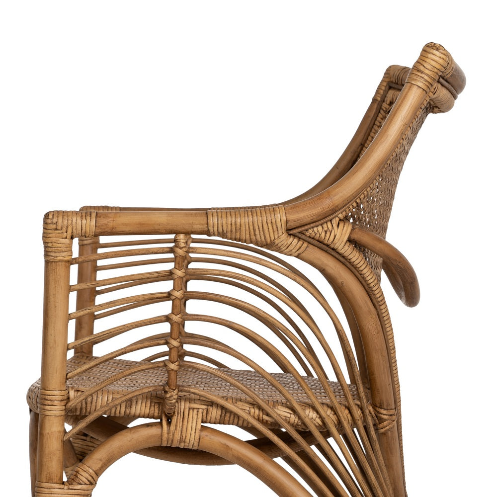 SILLÓN MARRÓN RATÁN DECORACIÓN 56 X 54 X 84 CM