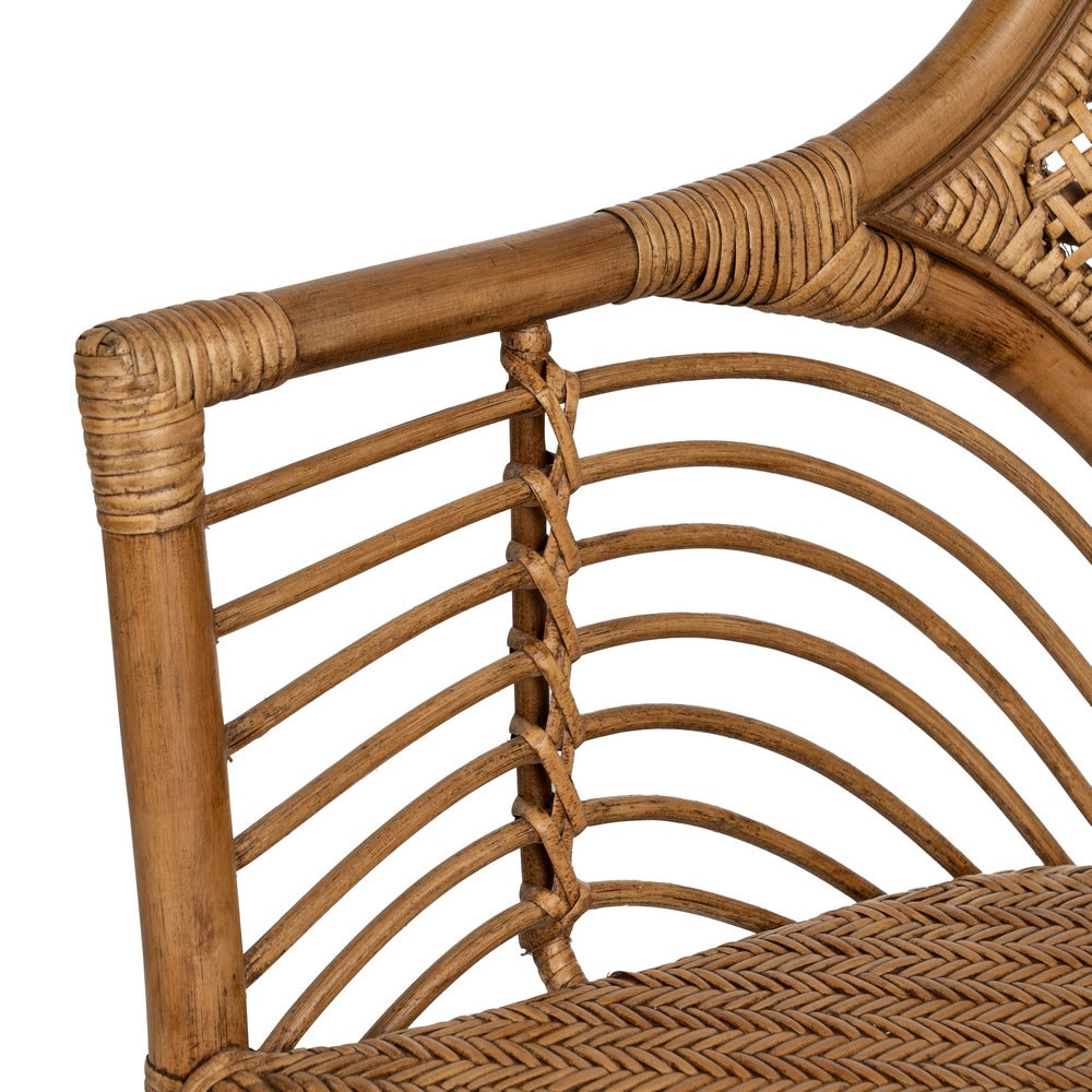 SILLÓN MARRÓN RATÁN DECORACIÓN 56 X 54 X 84 CM
