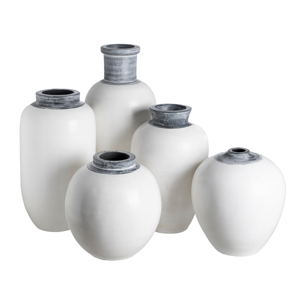 WHITE TERRACOTTA DECORATIVE VASE 29 X 31 X 30 CM