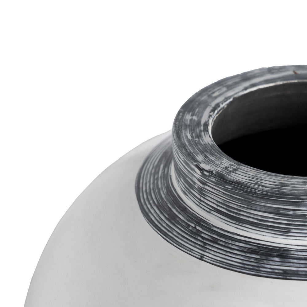 WHITE TERRACOTTA DECORATIVE VASE 29 X 31 X 30 CM