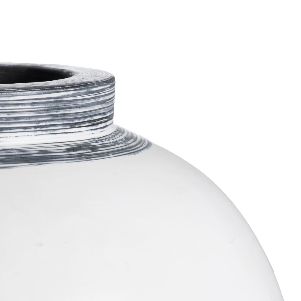 WHITE TERRACOTTA DECORATIVE VASE 29 X 31 X 30 CM