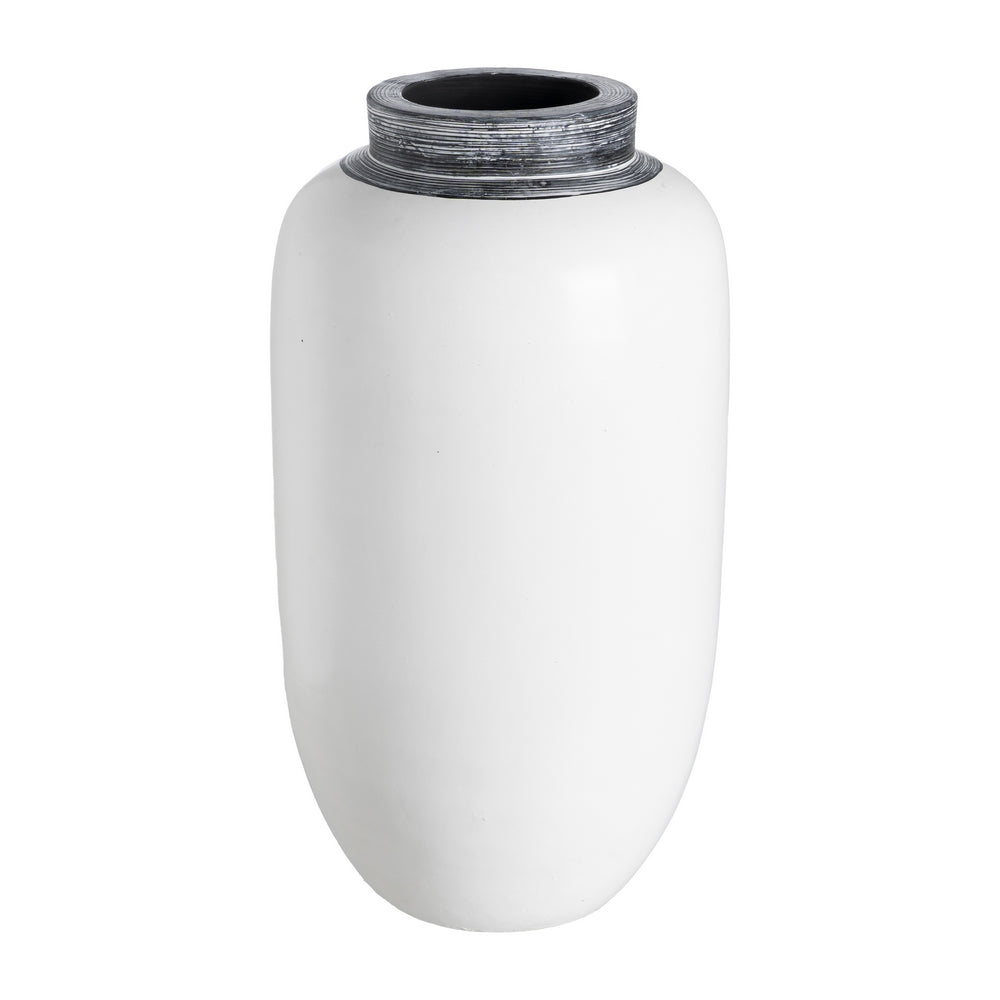 JARR�N BLANCO TERRACOTA DECORACI�N 26 X 28 X 48 CM