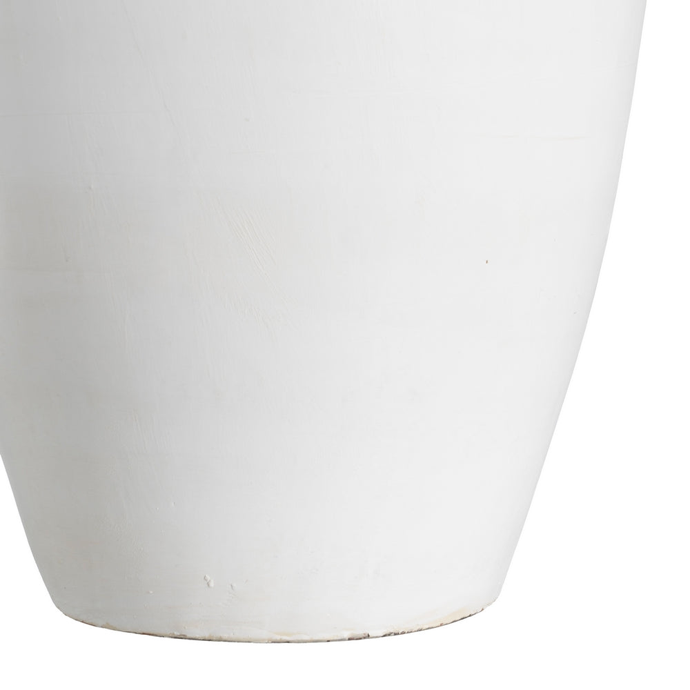 JARRÓN BLANCO TERRACOTA DECORACIÓN 26 X 28 X 60 CM