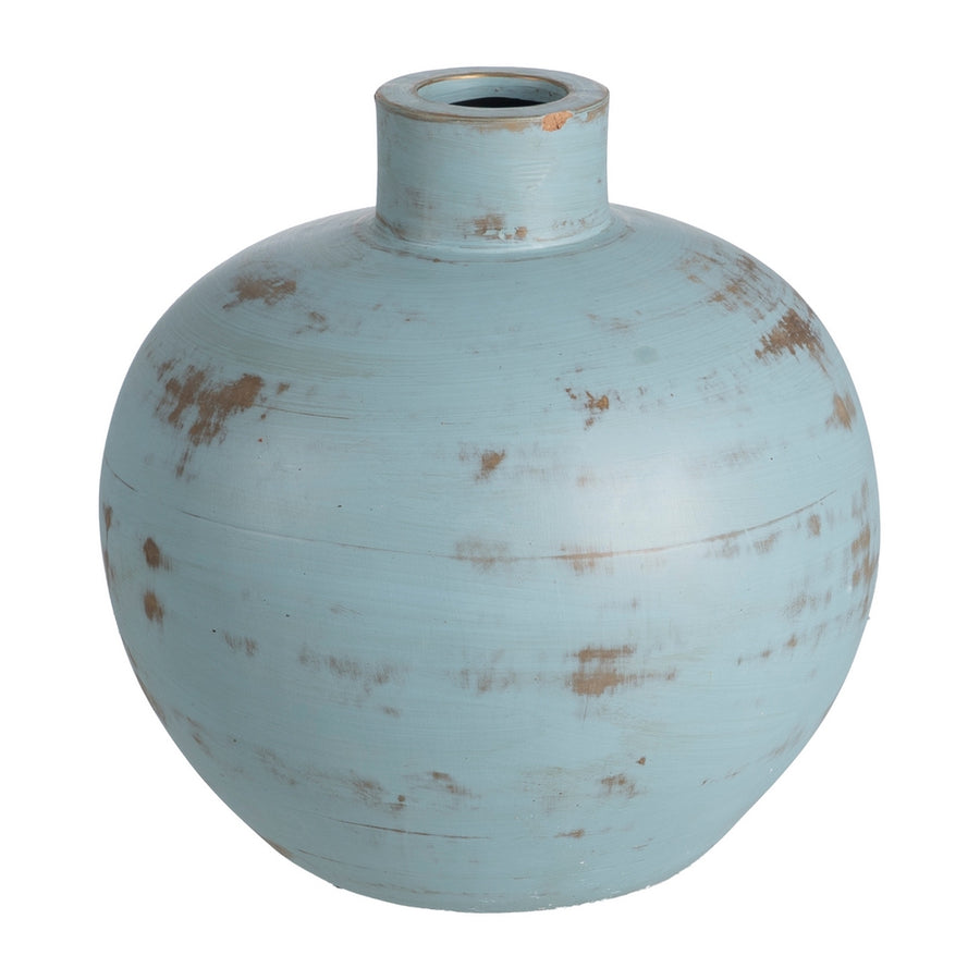 JARRÓN TURQUESA TERRACOTA DECORACIÓN 30 X 32 X 29 CM