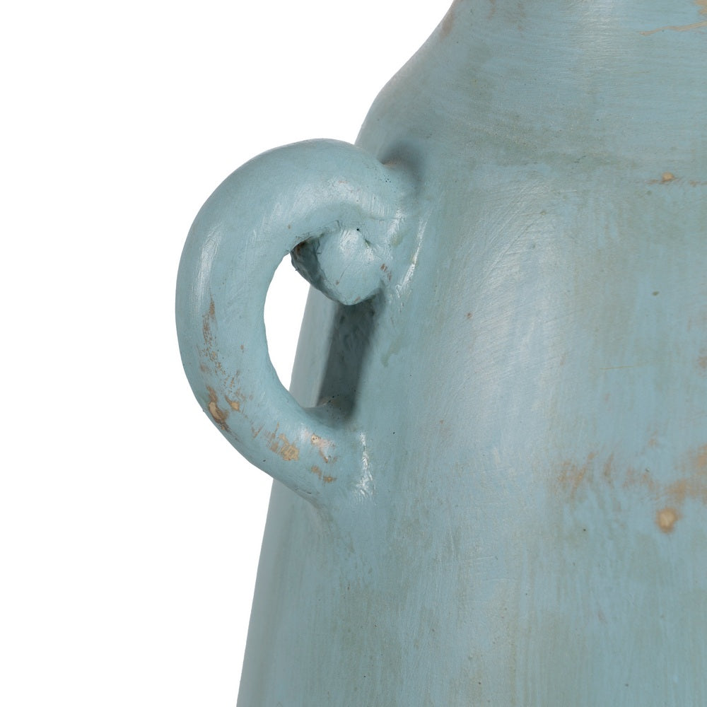 JARRÓN TURQUESA TERRACOTA DECORACIÓN 25 X 27 X 45 CM
