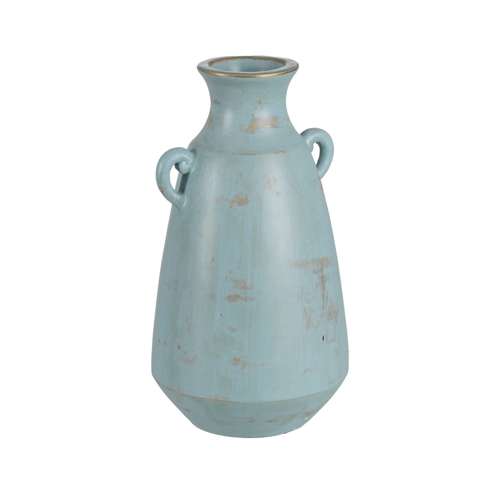 JARRÓN TURQUESA TERRACOTA DECORACIÓN 25 X 27 X 45 CM