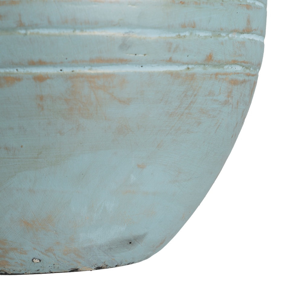 JARRÓN TURQUESA TERRACOTA DECORACIÓN 29 X 31 X 40 CM