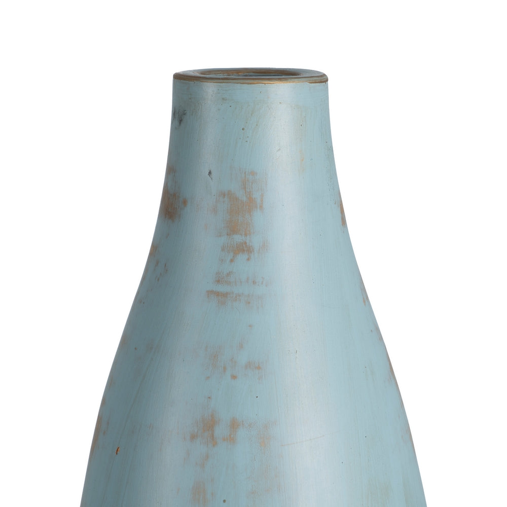 JARRÓN TURQUESA TERRACOTA DECORACIÓN 23 X 25 X 64 CM