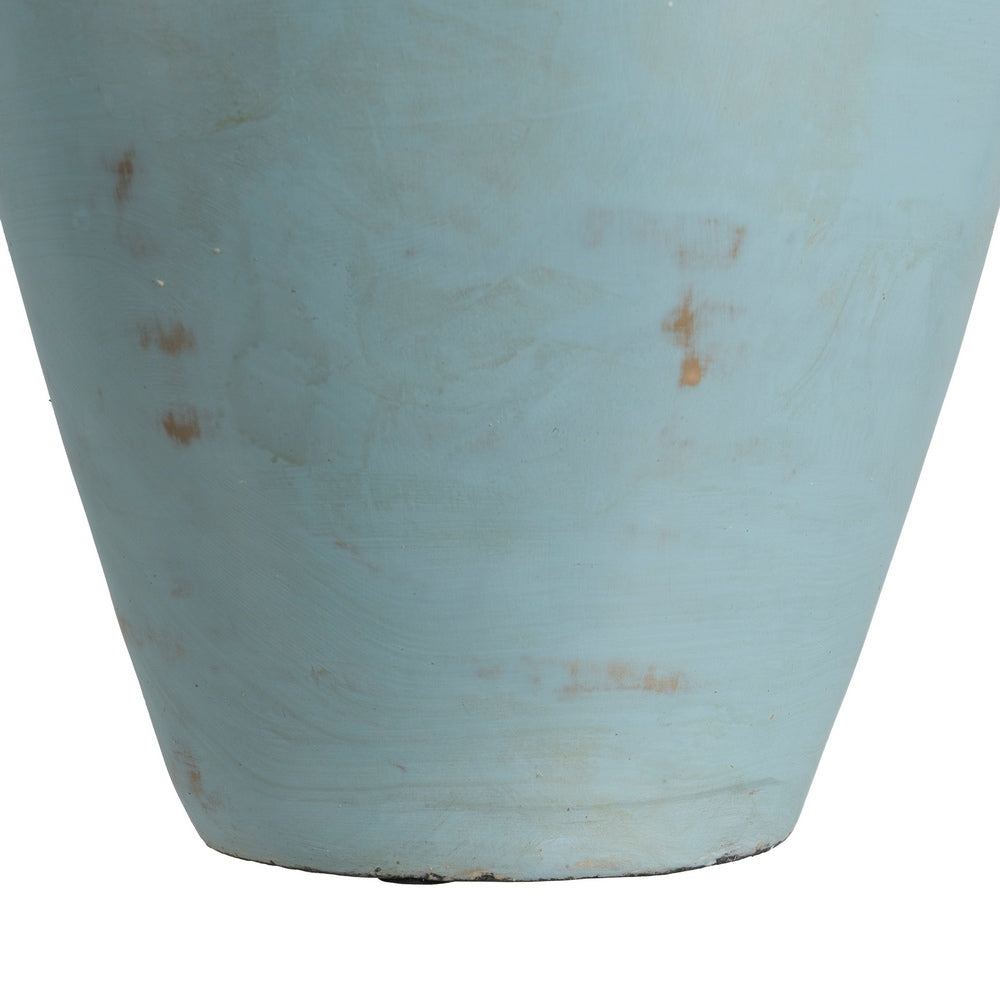TURQUOISE TERRACOTTA VASE DECORATION 28 X 30 X 67 CM