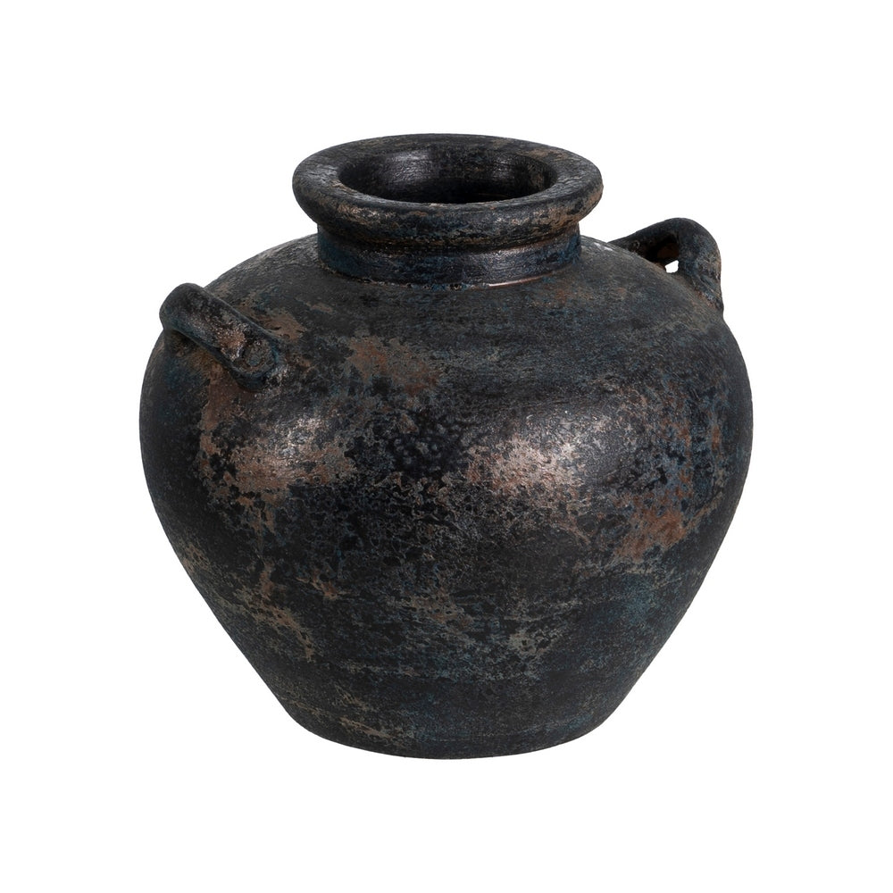 JARRÓN MARRÓN TERRACOTA DECORACIÓN 26 X 28 X 22 CM