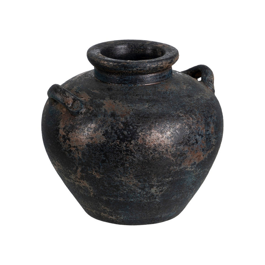JARRÓN MARRÓN TERRACOTA DECORACIÓN 26 X 28 X 22 CM