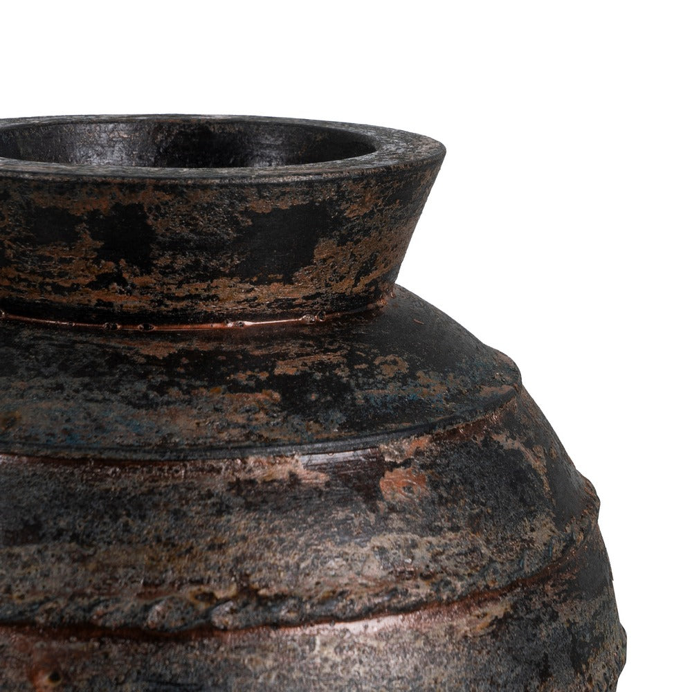 JARRÓN MARRÓN TERRACOTA DECORACIÓN 29 X 31 X 34 CM