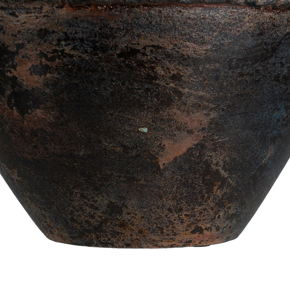 JARRÓN MARRÓN TERRACOTA DECORACIÓN 29 X 31 X 34 CM