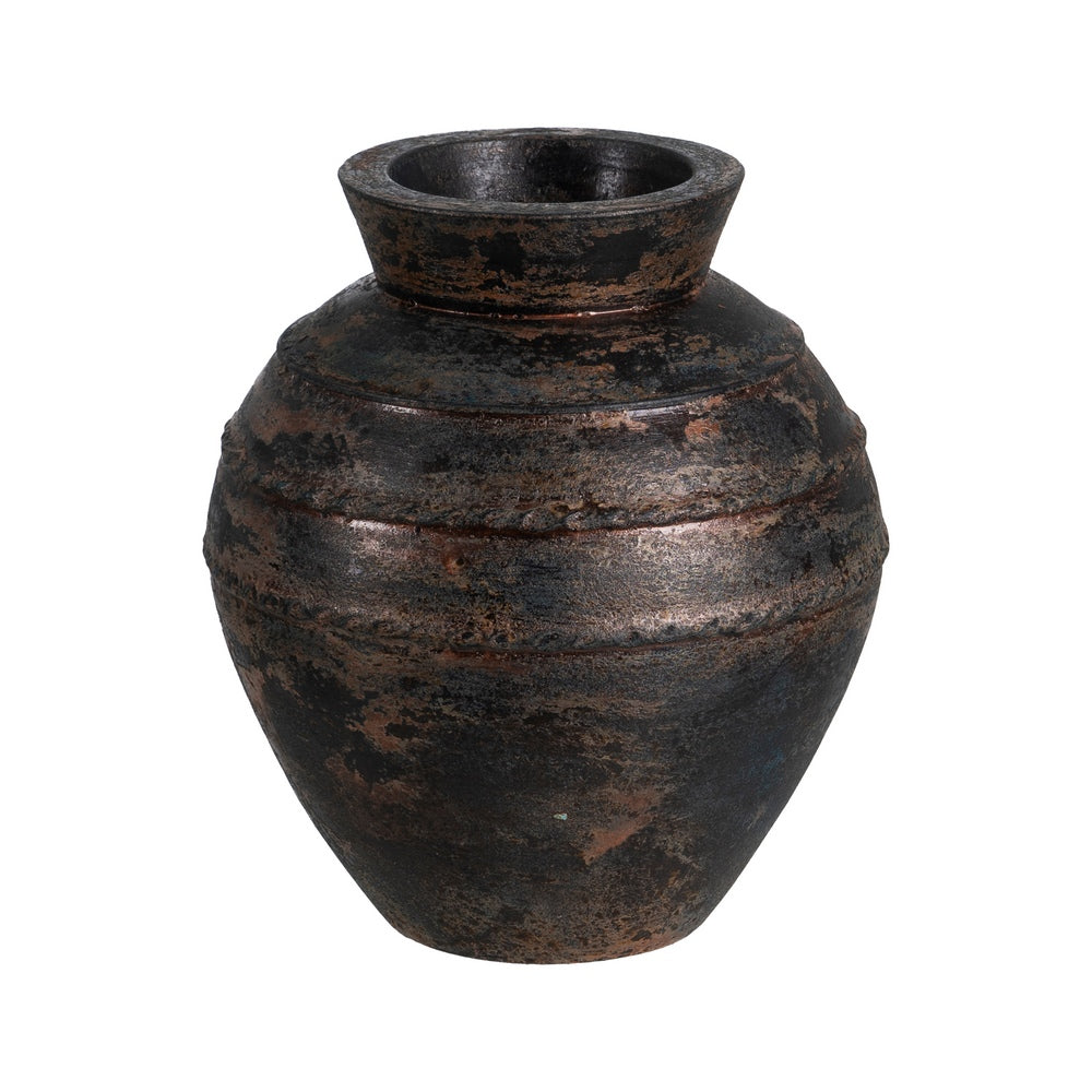 BROWN TERRACOTTA DECORATIVE VASE 29 X 31 X 34 CM