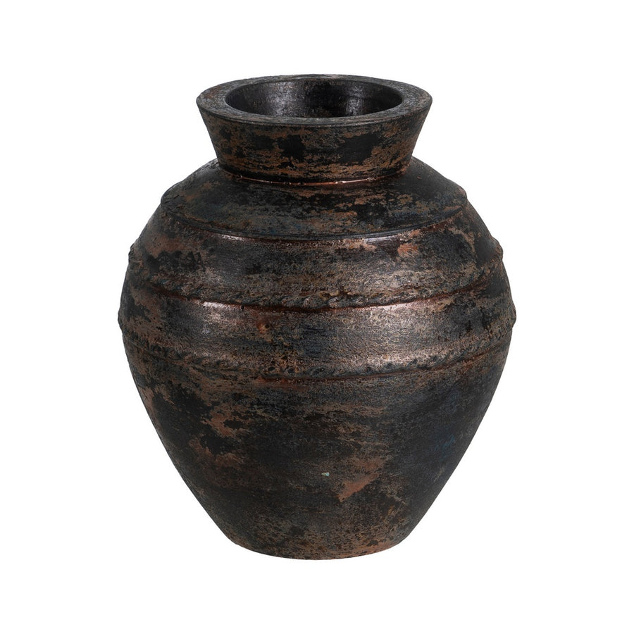 BROWN TERRACOTTA DECORATIVE VASE 29 X 31 X 34 CM