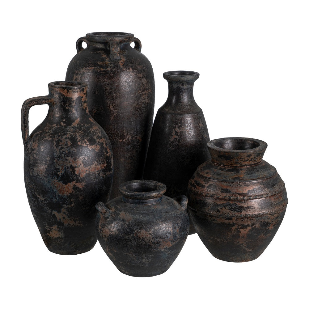 BROWN TERRACOTTA VASE DECORATION 23 X 25 X 51 CM