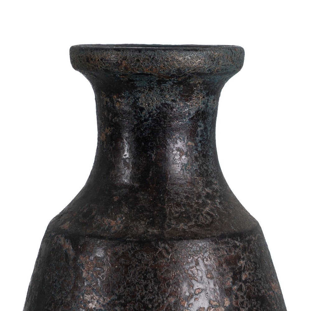 BROWN TERRACOTTA VASE DECORATION 23 X 25 X 51 CM