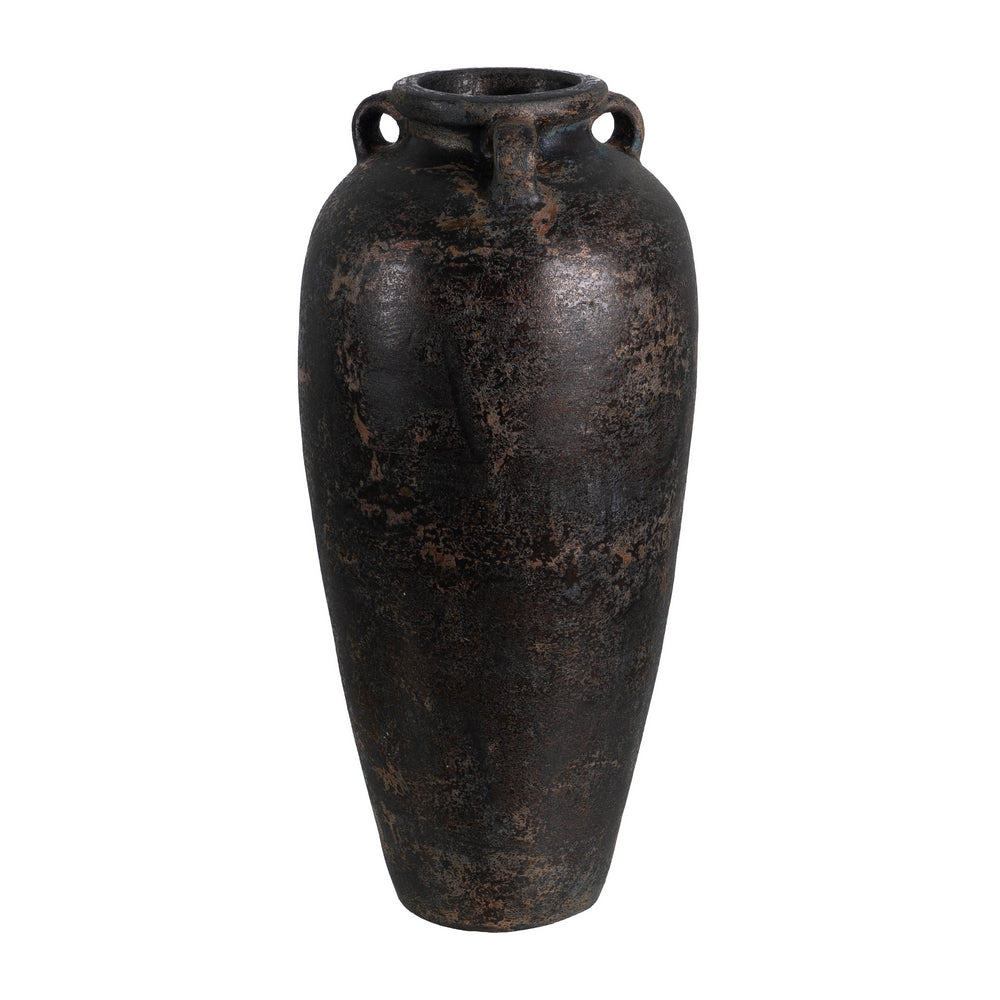 BROWN TERRACOTTA DECORATIVE VASE 26 X 28 X 60 CM