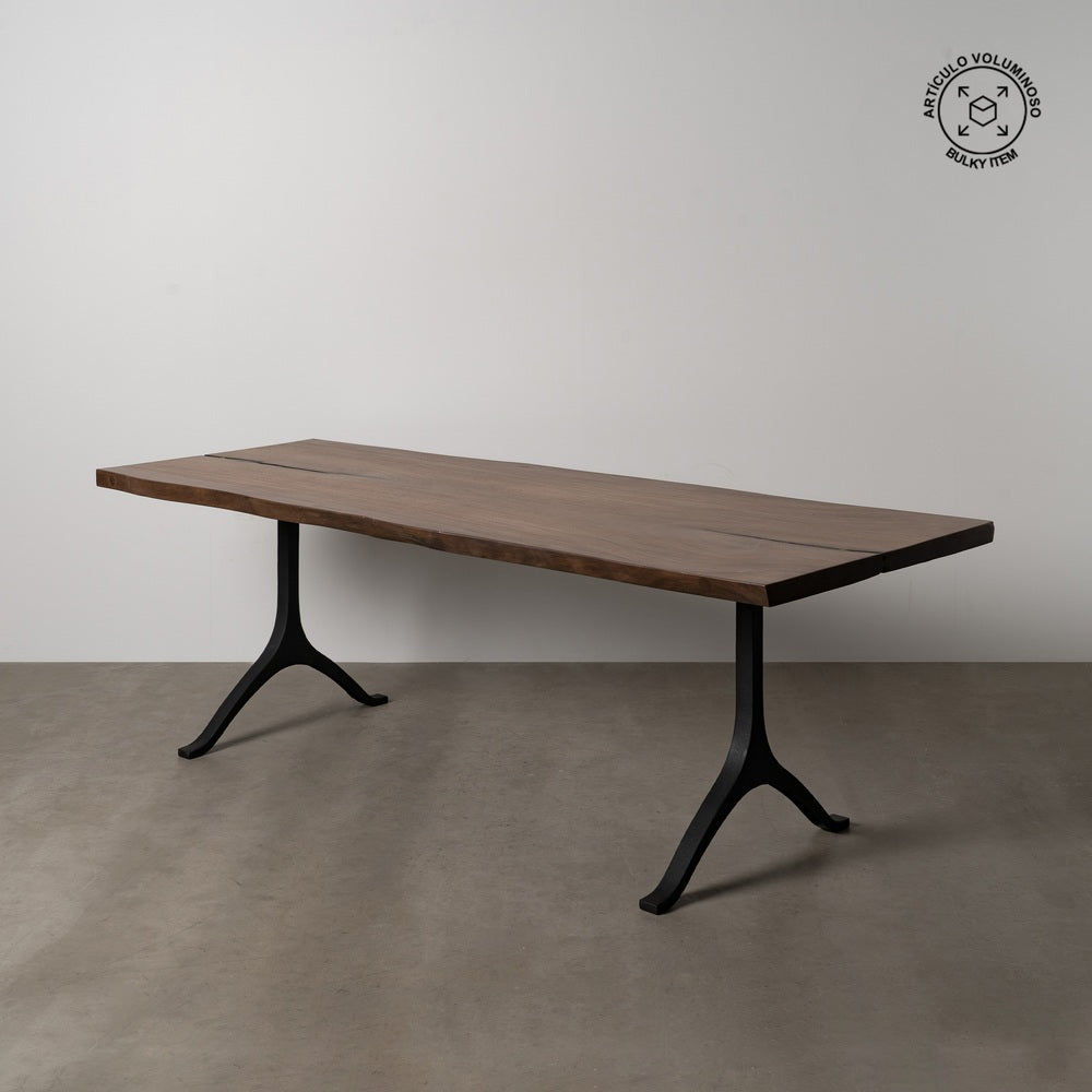 MESA COMEDOR MADERA-METAL SALÓN 240 X 90 X 77 CM