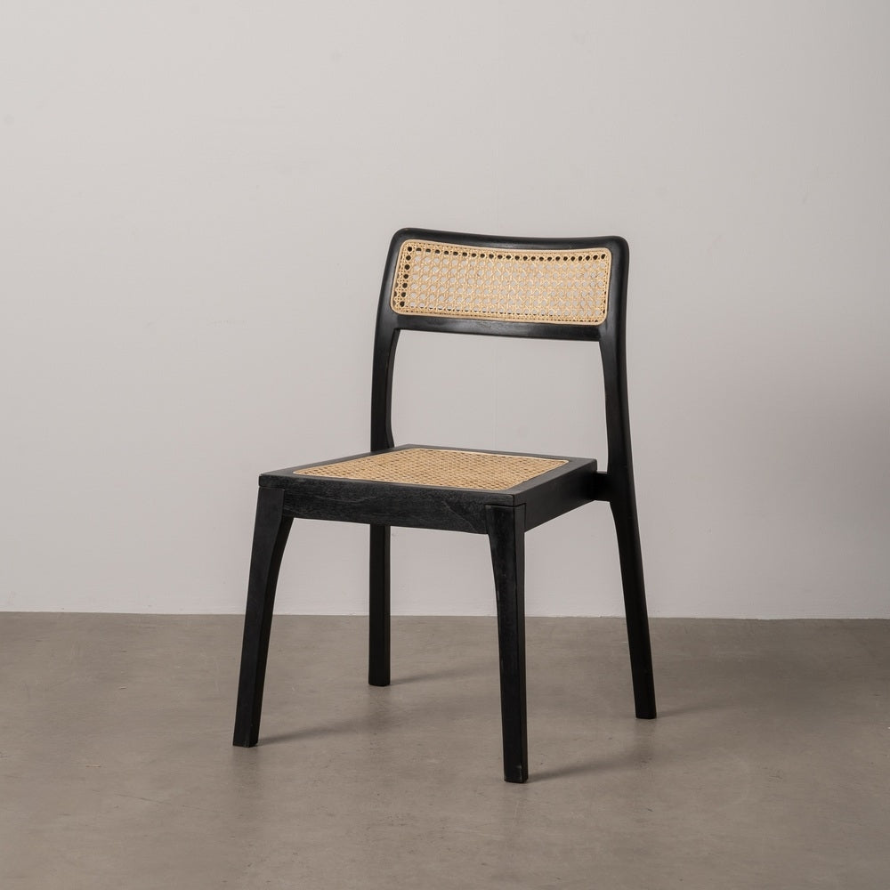 SILLA NATURAL-NEGRO MADERA CONTRACT 55 X 53 X 79,50 CM