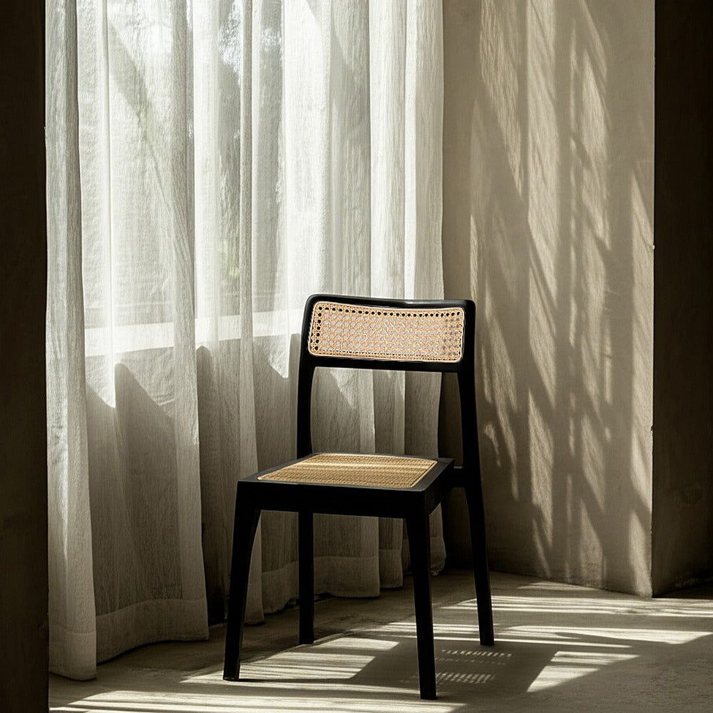 SILLA NATURAL-NEGRO MADERA CONTRACT 55 X 53 X 79,50 CM