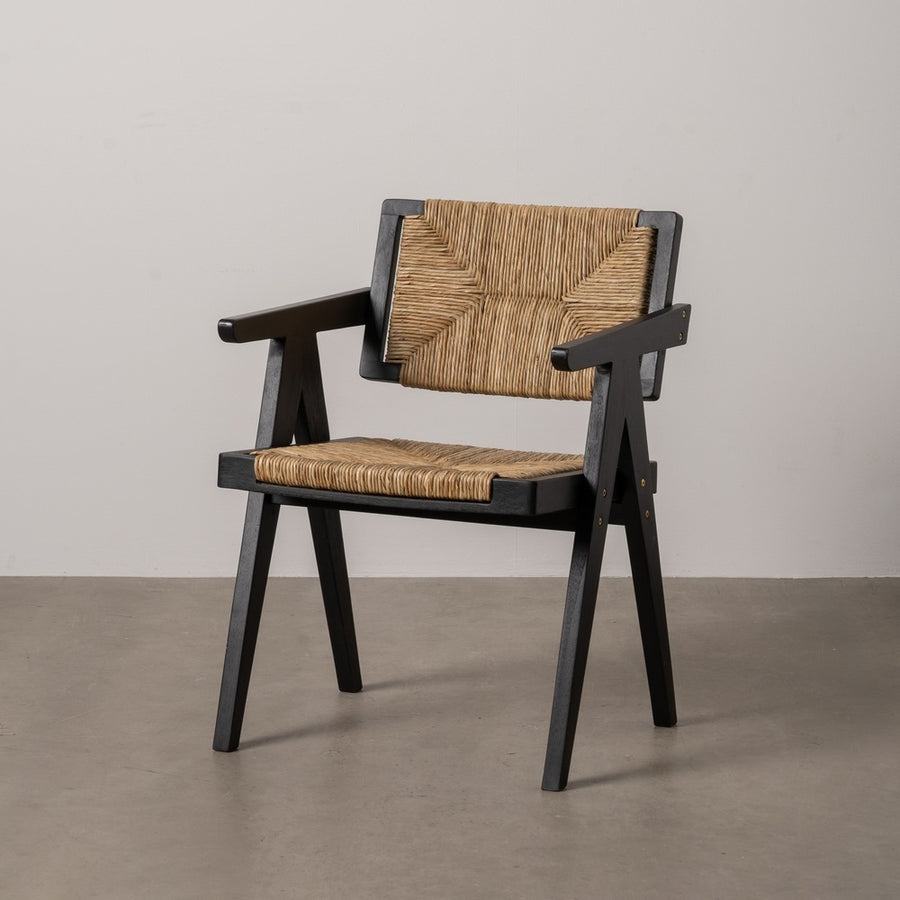 SILLA NATURAL-NEGRO MADERA 56 X 62 X 76,50 CM