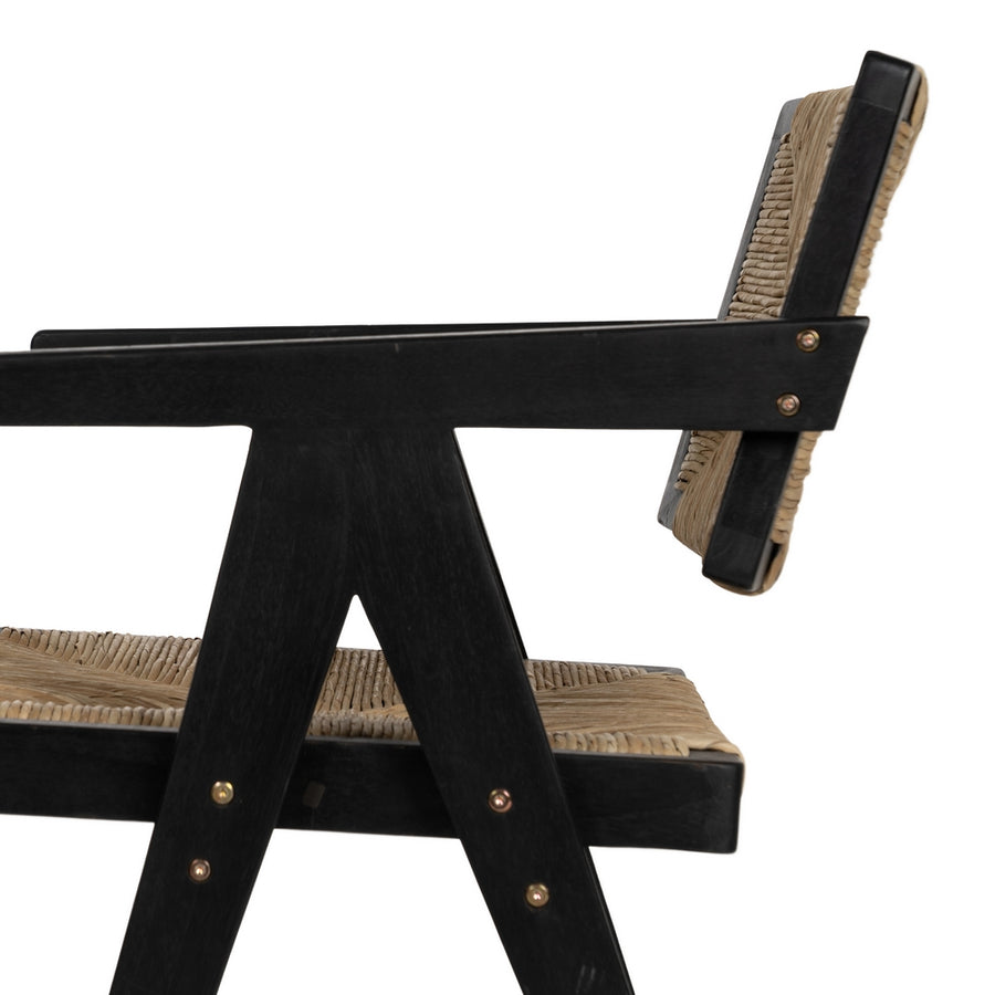 SILLA NATURAL-NEGRO MADERA 56 X 62 X 76,50 CM