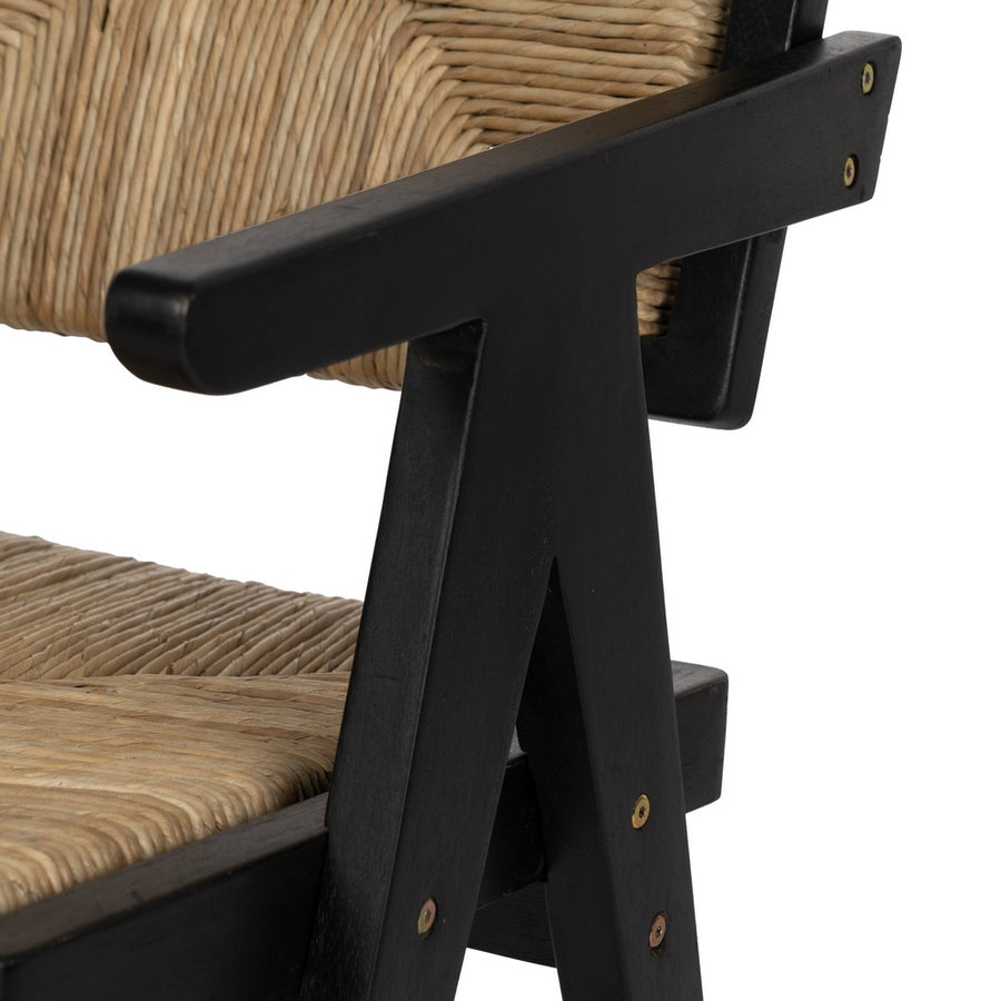SILLA NATURAL-NEGRO MADERA 56 X 62 X 76,50 CM