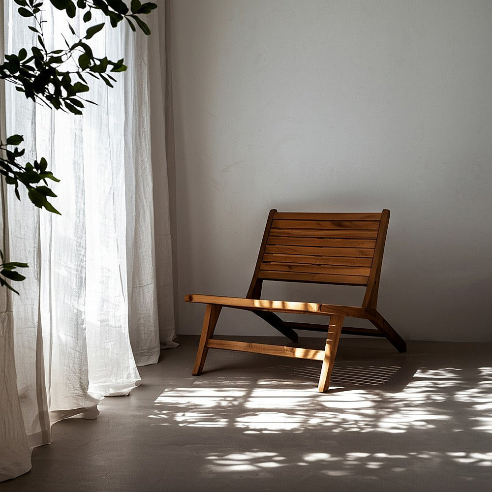 BUTACA NATURAL MADERA 60 X 93 X 63 CM