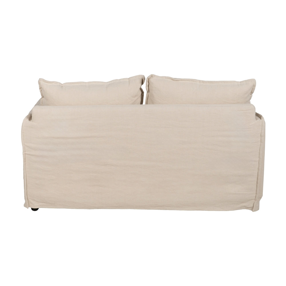SOFÁ 2 PLAZAS CREMA TEJIDO-MADERA 160 X 95 X 85 CM