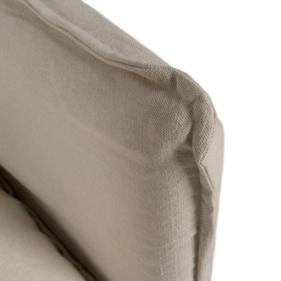 SOFÁ 2 PLAZAS CREMA TEJIDO-MADERA 160 X 95 X 85 CM