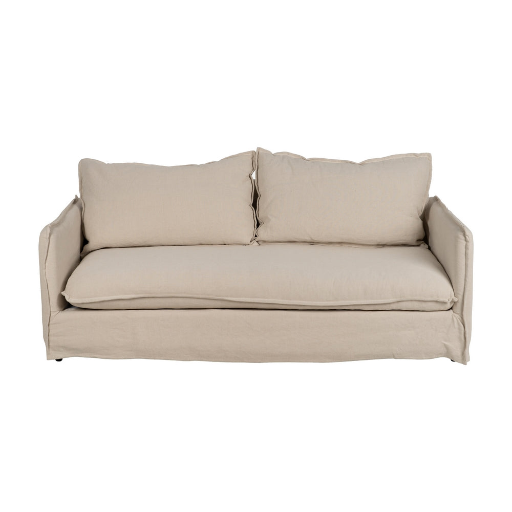 SOFÁ 3 PLAZAS CREMA TEJIDO-MADERA 200 X 95 X 85 CM