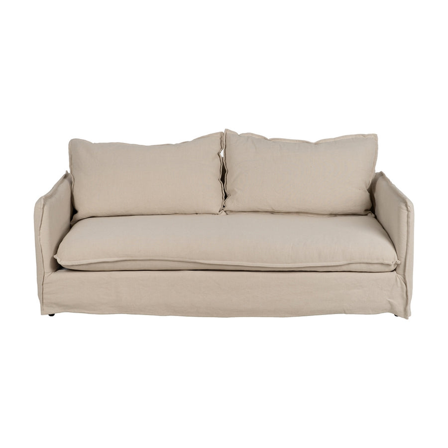 SOFÁ 3 PLAZAS CREMA TEJIDO-MADERA 200 X 95 X 85 CM