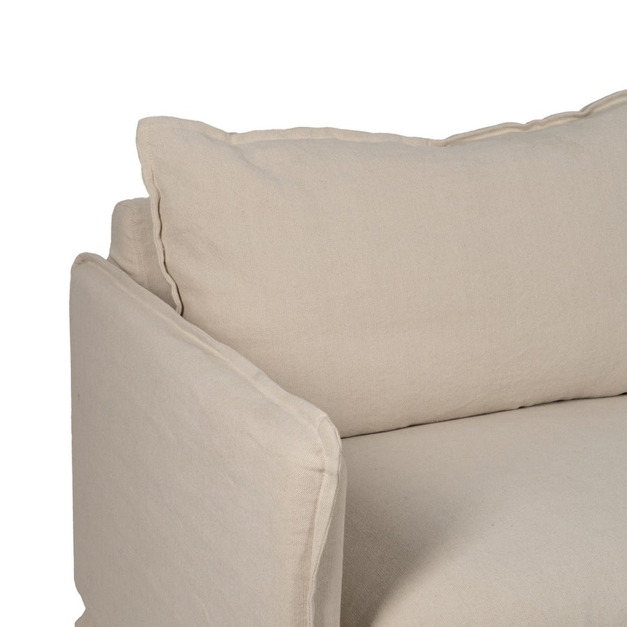 SOFÁ 3 PLAZAS CREMA TEJIDO-MADERA 200 X 95 X 85 CM