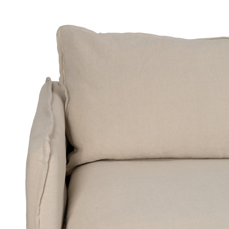 SOFÁ 3 PLAZAS CREMA TEJIDO-MADERA 200 X 95 X 85 CM