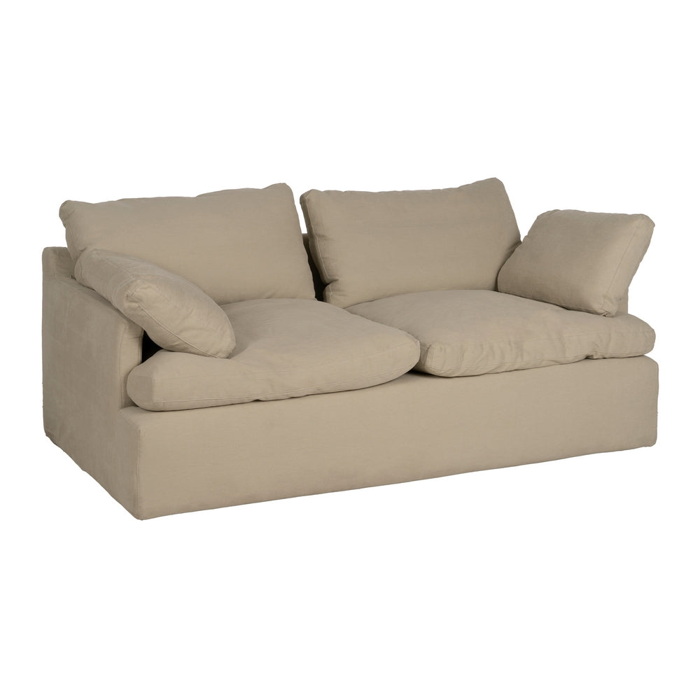 SOFÁ 2 PLAZAS BEIGE TEJIDO-MADERA 180 X 100 X 83 CM