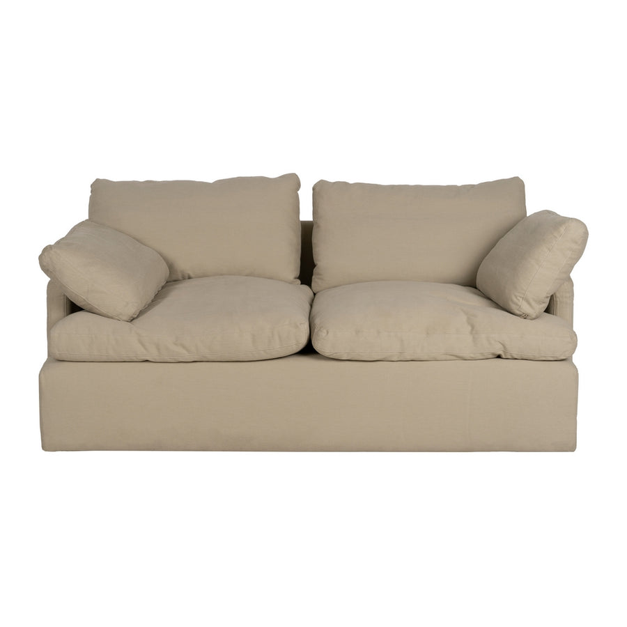 SOFÁ 2 PLAZAS BEIGE TEJIDO-MADERA 180 X 100 X 83 CM